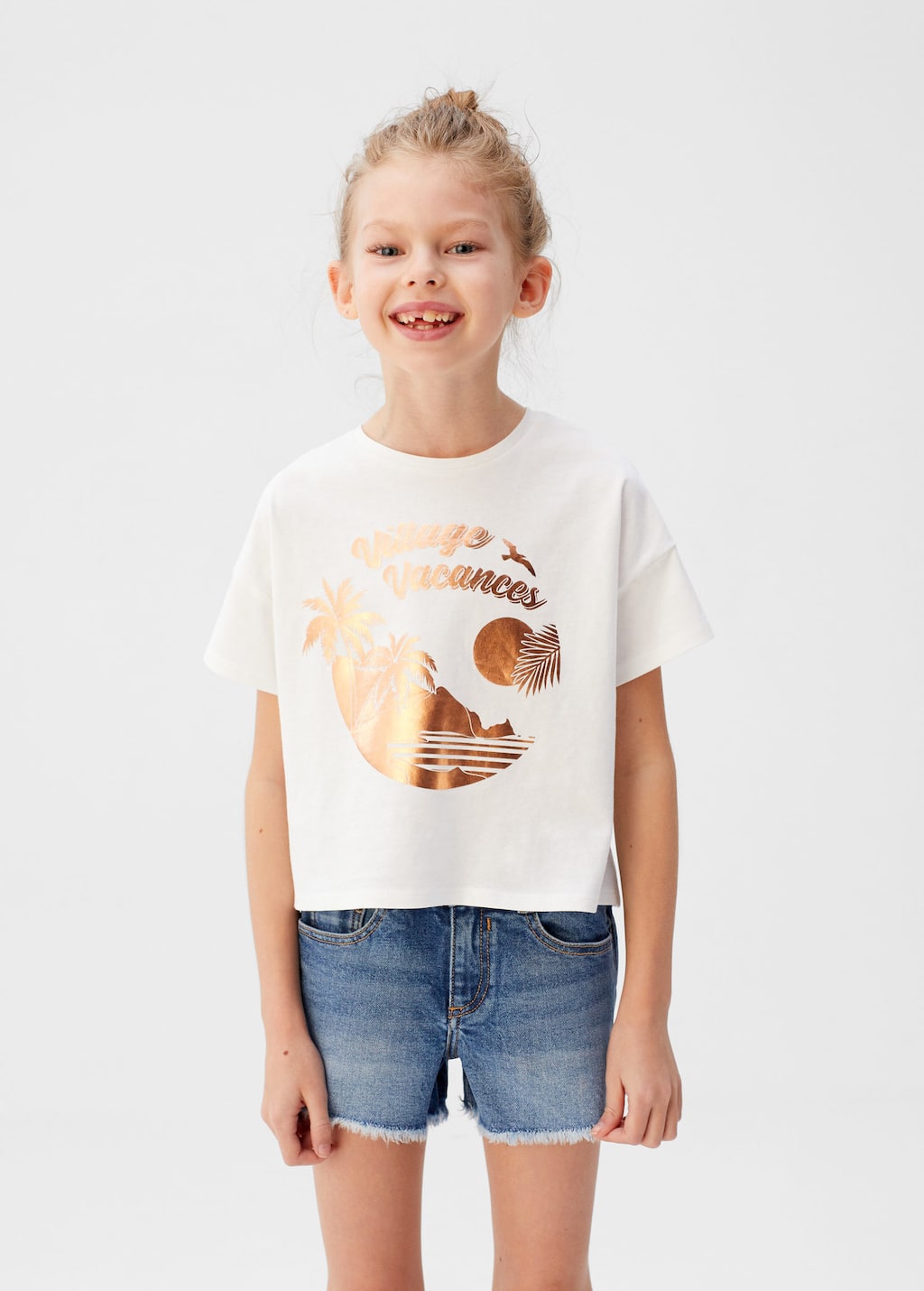 T skjorte i organisk bomull med tekst Jente | Mango Kids Norge T skjorte i organisk bomull med tekst Damer | Mango Norge