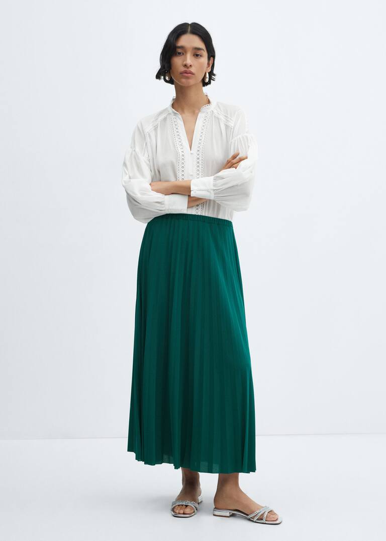 Pleated maxi skirt usa Clearance