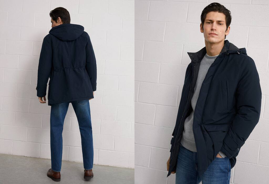 Mango Detachable hood quilted parka 67013253