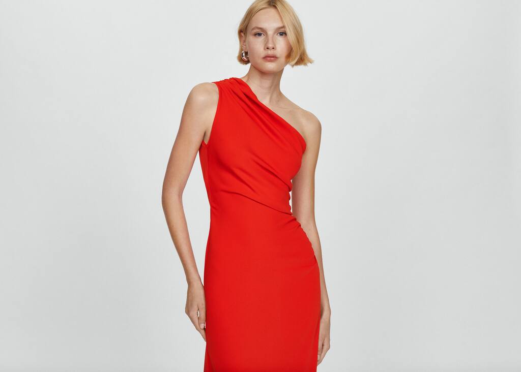 Mango Asymmetrisches Kleid mit Seitenschlitz - 67096334-70 