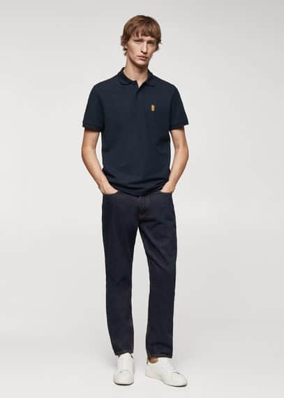 Mango Polo In Dark Navy