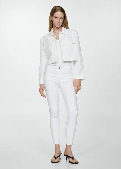 Shop Mango Skinny Cropped Jeans White