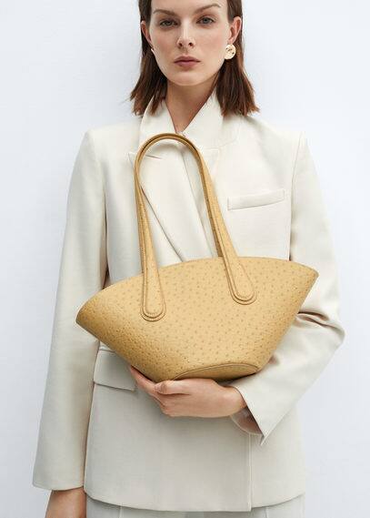 Shop Mango Leather-effect Shopper Bag Vanilla