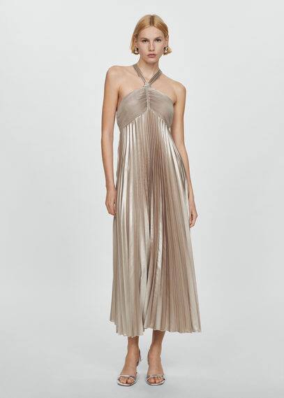 Robe plissée emmanchures américaines