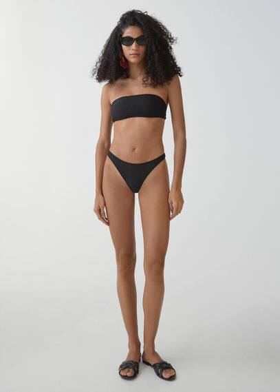 Mango Haut De Bikini Bandeau In Noir