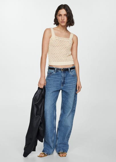 Top crochet bretelles