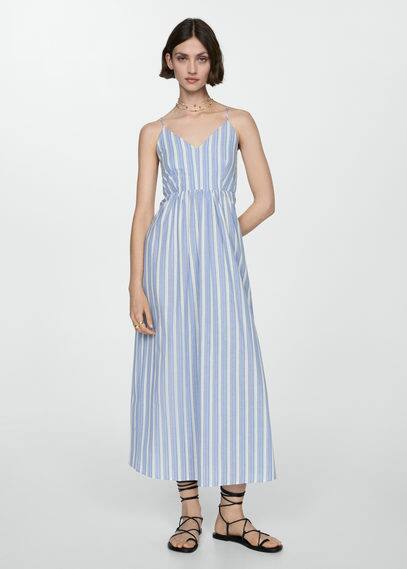 Robe rayures ouverture dos