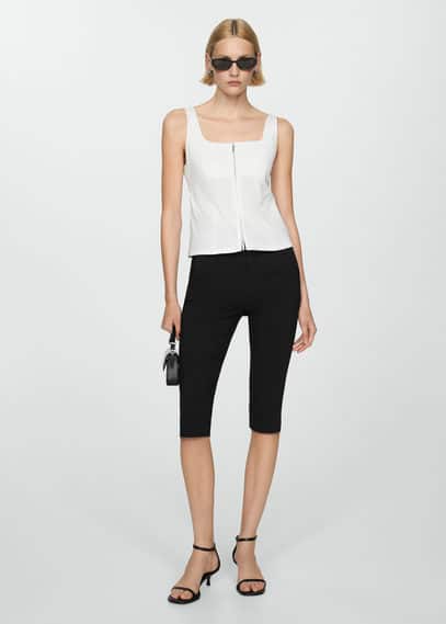 Top zippé bretelles