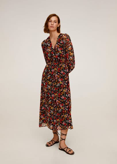 Lange jurk met bloemen Lange jurk met bloemen