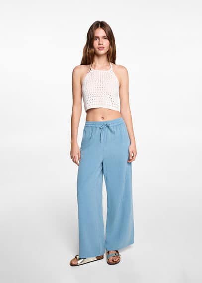 Pantalon palazzo coton