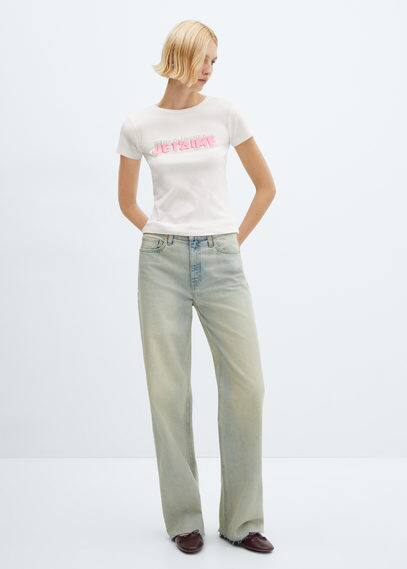 Shop Mango Message Cotton T-shirt White