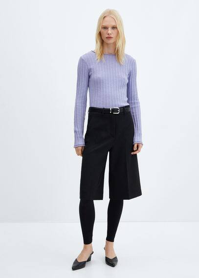 Mango Ribbed Knit Sweater Sky Blue In Lt-pastel