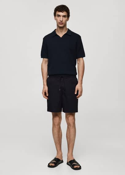 Bermuda slim-fit coton