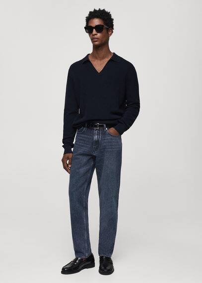 Shop Mango Bob Straight-fit Jeans Deep Dark Blue In Bleu Foncé Intense