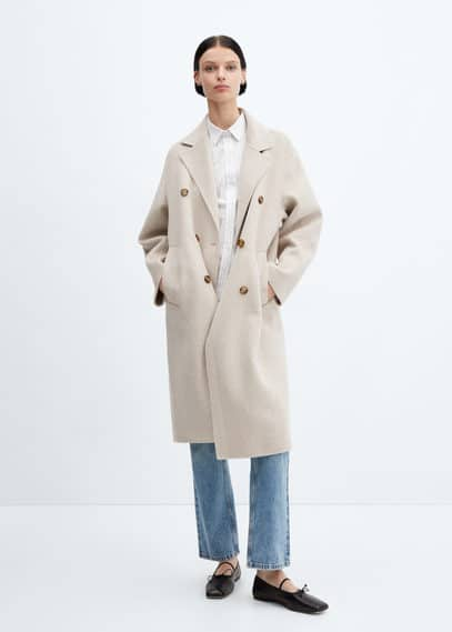 Manteau laine fait main oversize