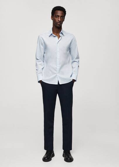 Chemise slim fit en coton stretch