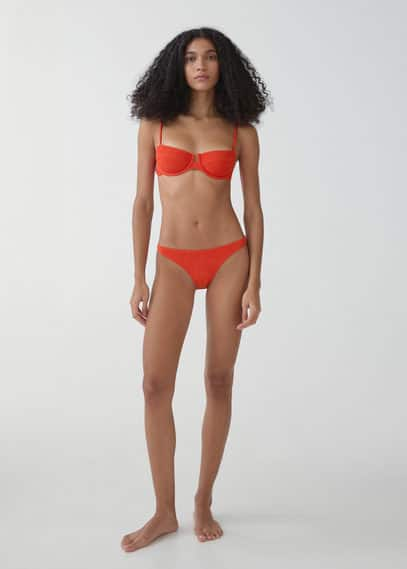 Shop Mango Underwired Bikini Top Red