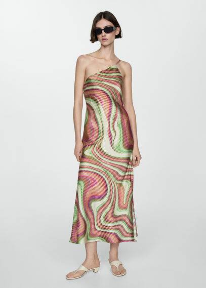Robe satinée imprimée