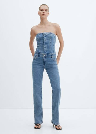 combinaison bustier en jean