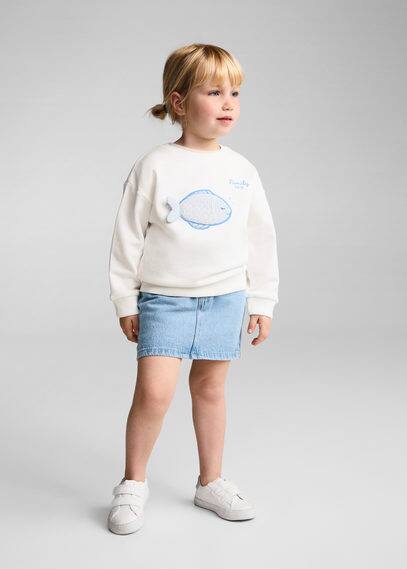 Sweater coton brodé