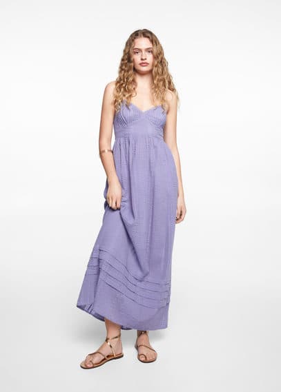 Robe maxi texturée