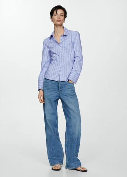 Chemise à rayures nœud