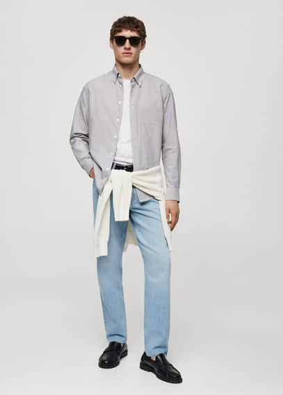 Mango Man Shirt Grey