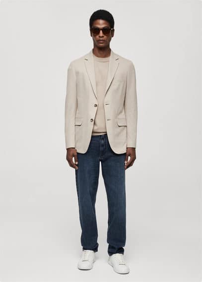 Mango Blazer In Beige