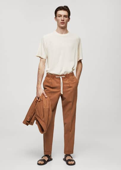 Mango Pantalon In Orange Brûlé