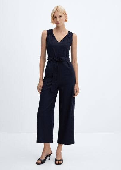 Combinaison lin ceinture