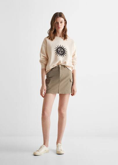 Sweat-shirt coton imprimé