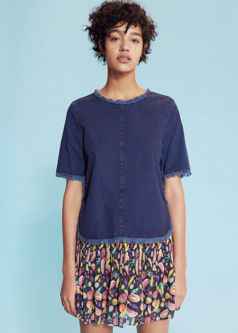 天丝棉牛仔上衣