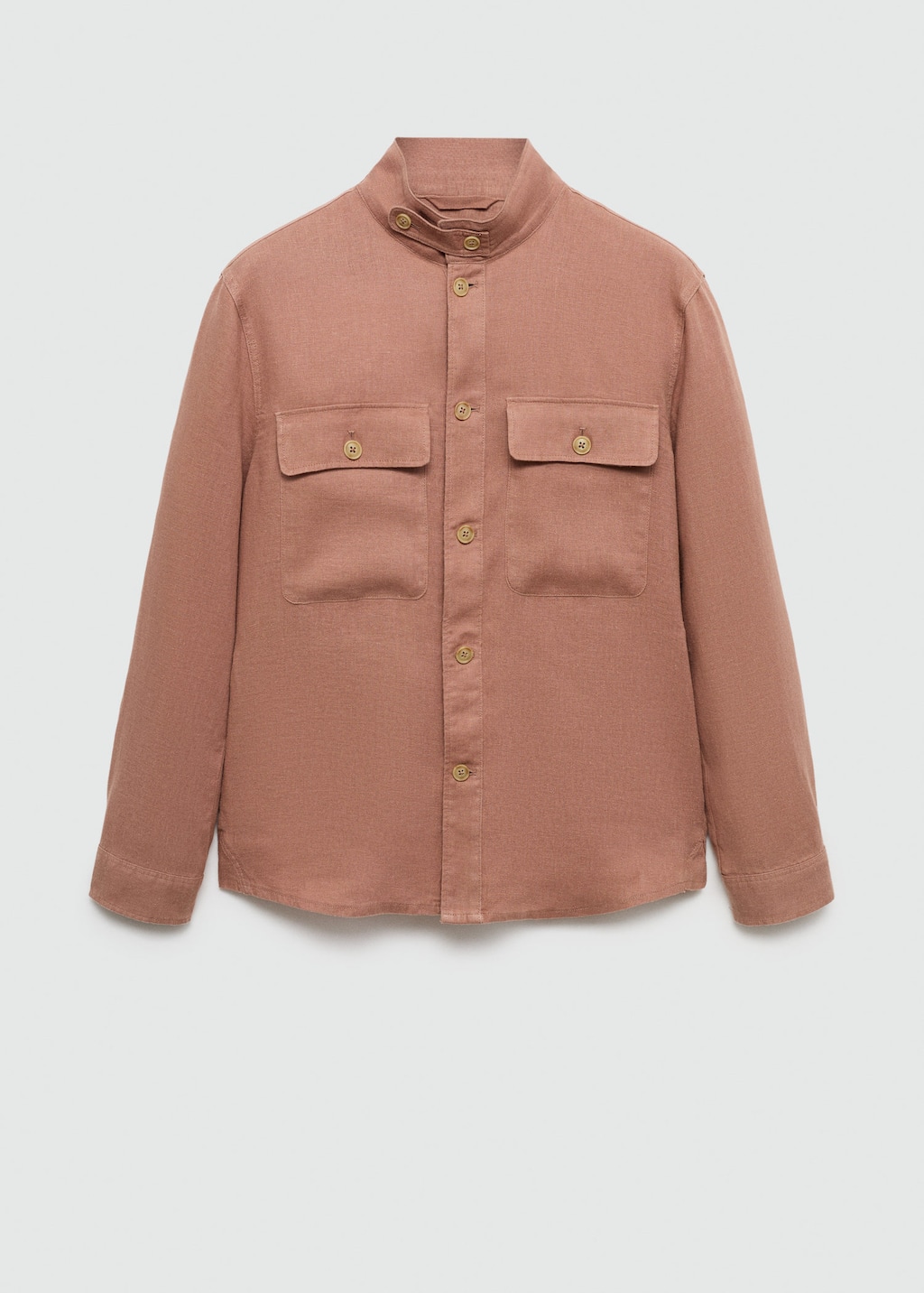 100% linen overshirt with pockets