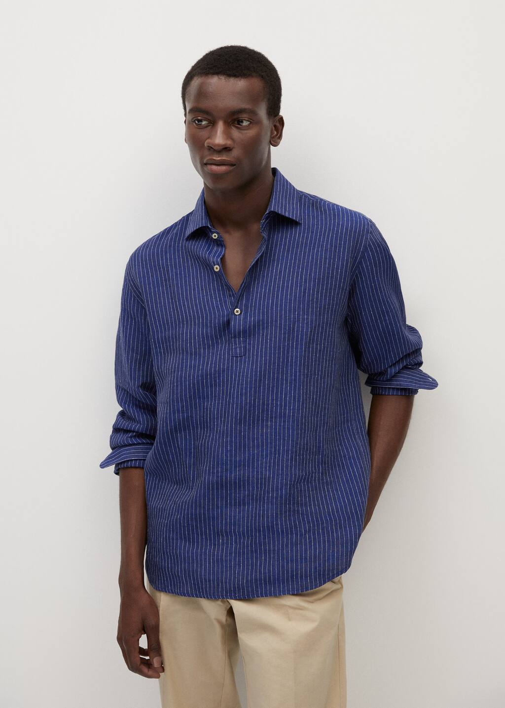 Mango Regularfit striped linen shirt 77002001 56