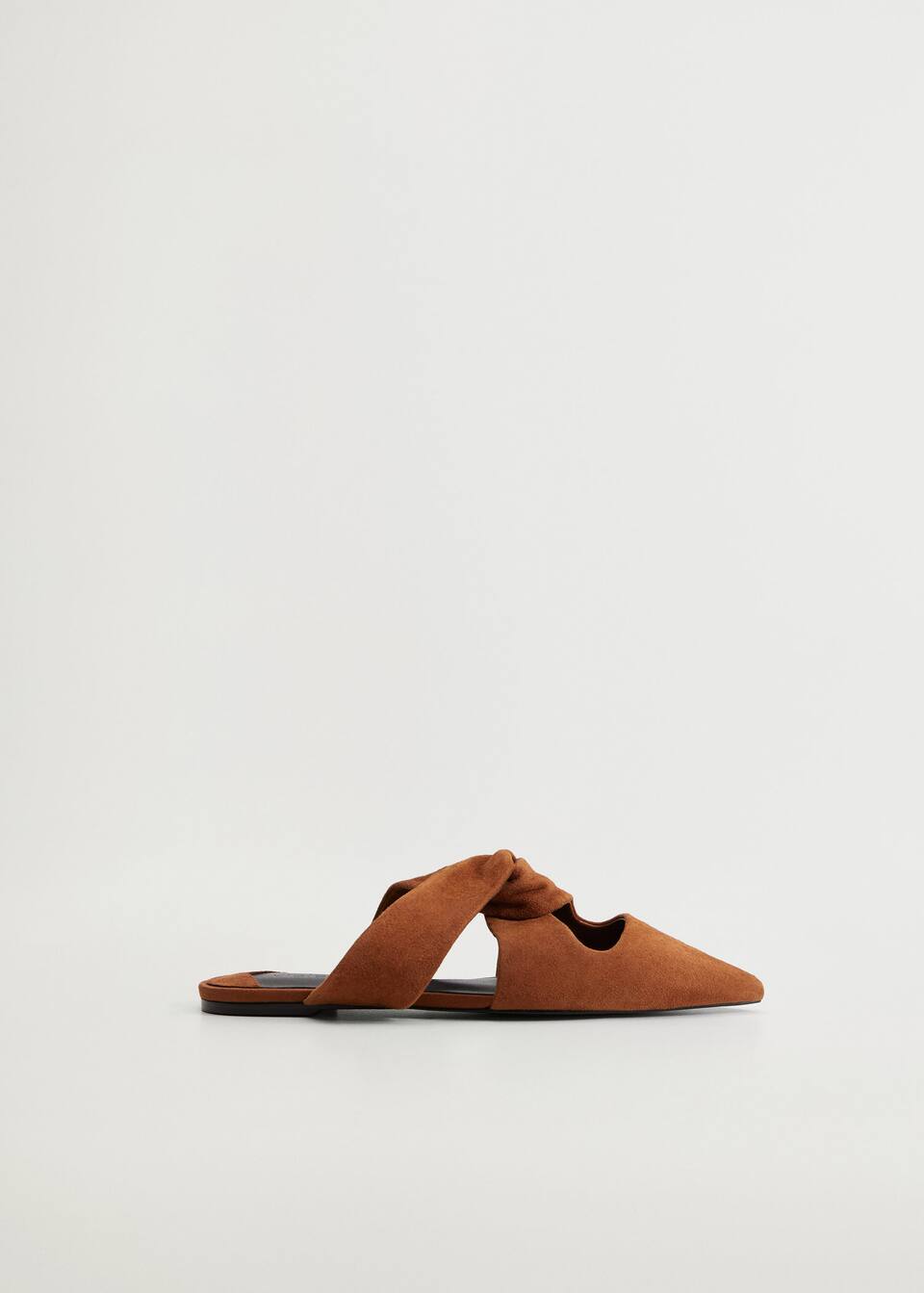 Leather Flat Ankle Mules Plus Sizes Violeta By Mango Maldives
