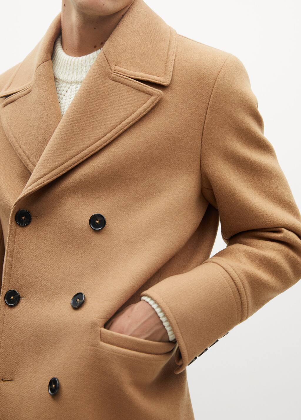 mango checked recycled wool coat