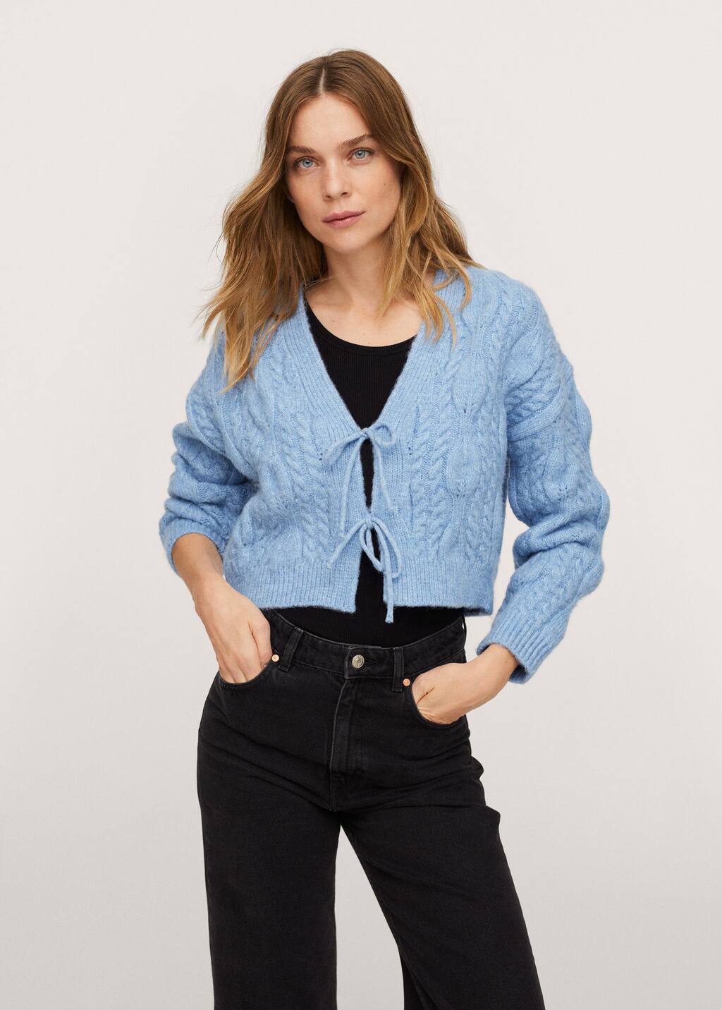 mango long knit cardigan