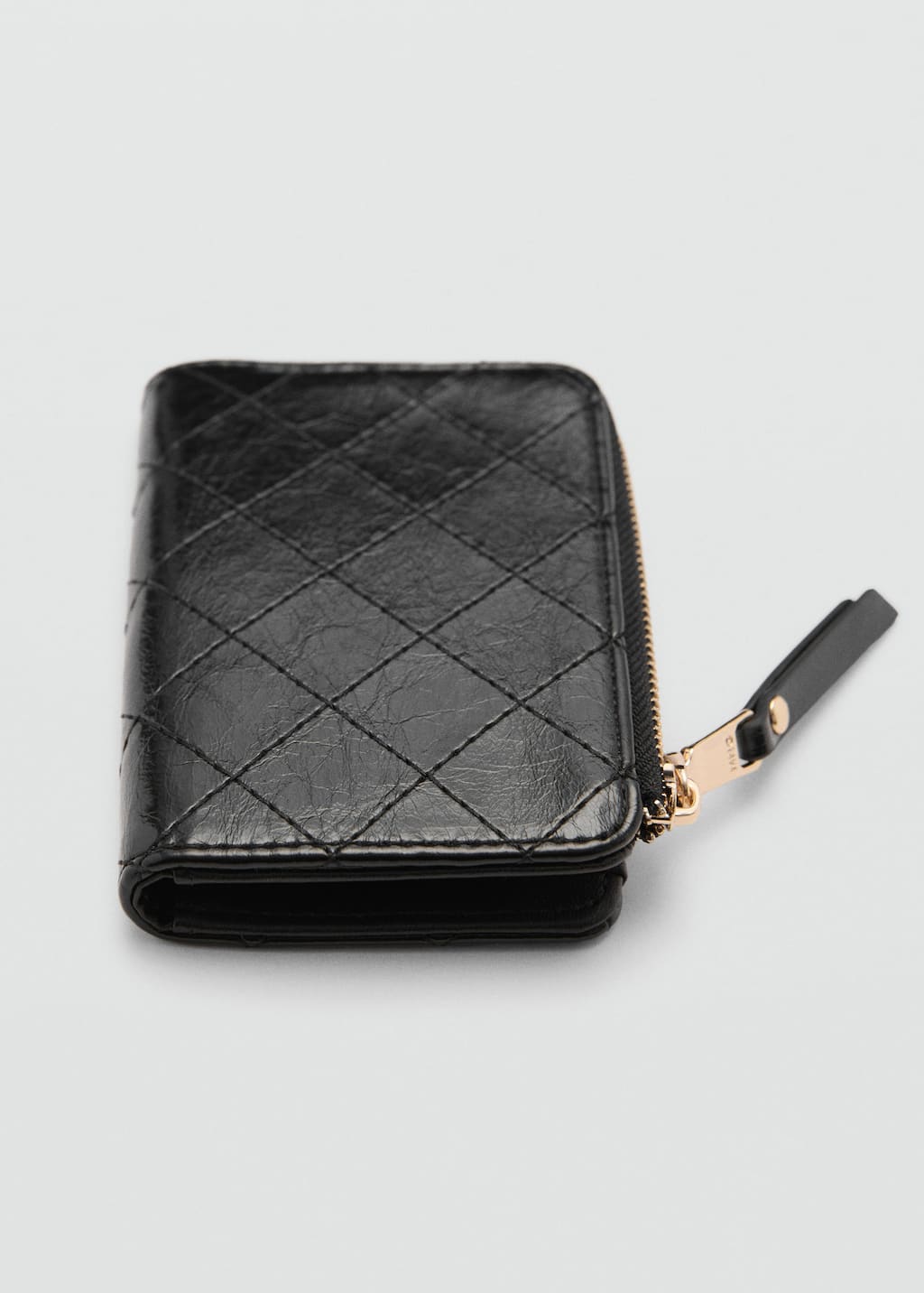 Wallet with decorative stitching black - Woman - One size - MANGO