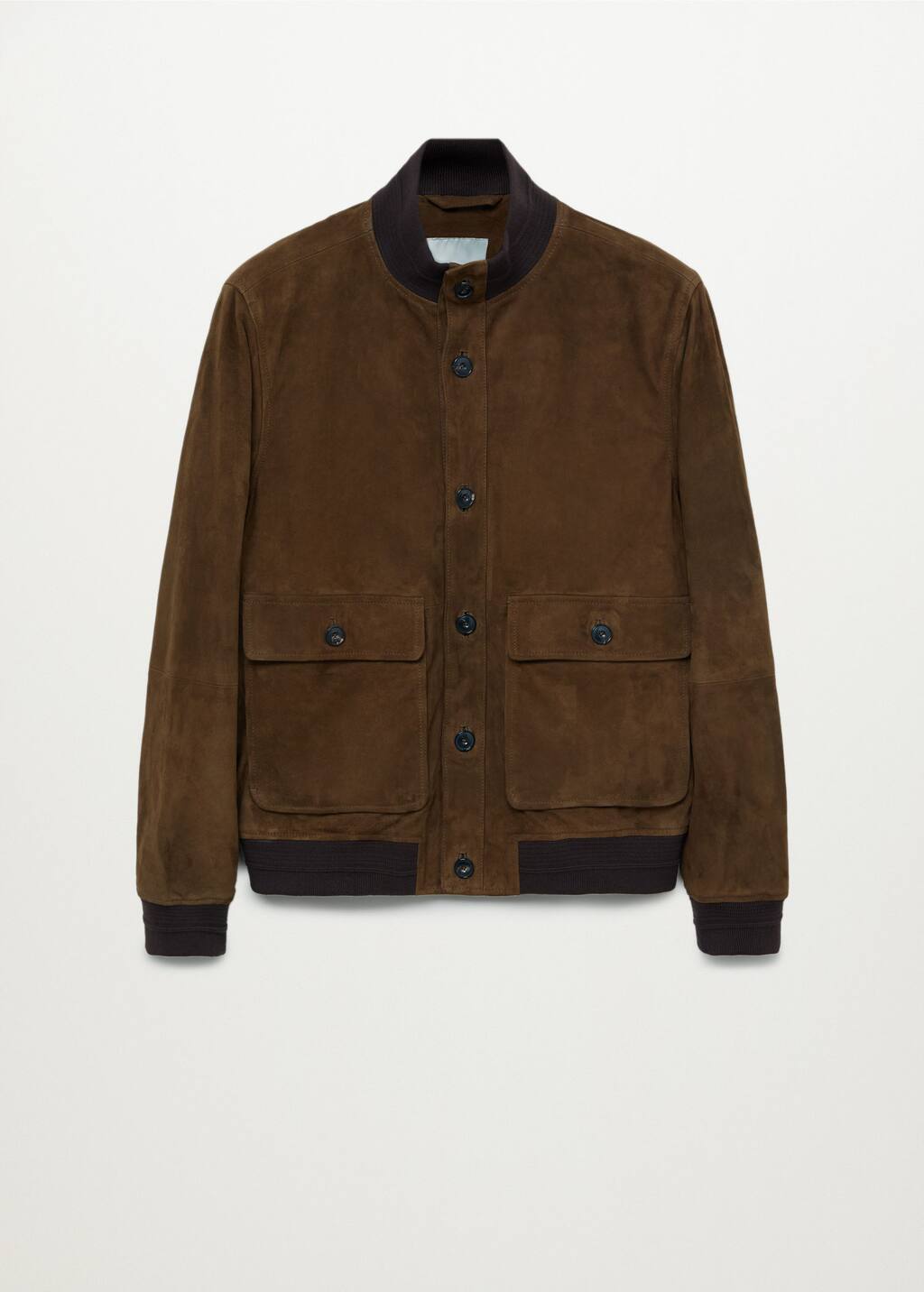 Blouson daim style bomber Homme | Mango Man France MANGO MAN Blouson Daim Veste Cuir Poches Taille:XXL