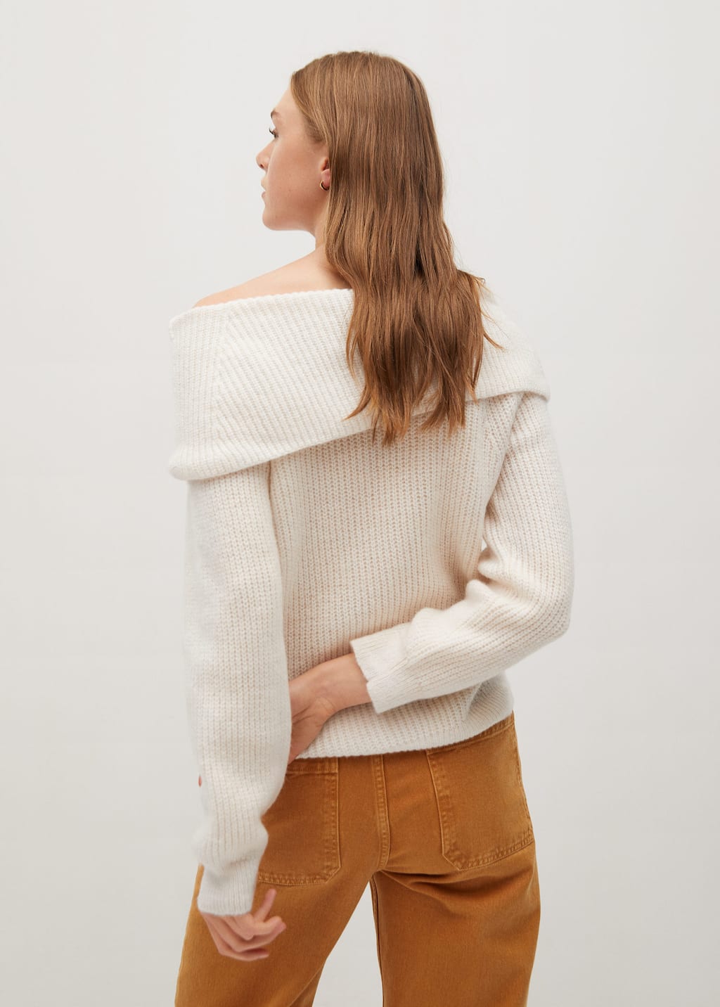 Boat neck knit sweater Clearance