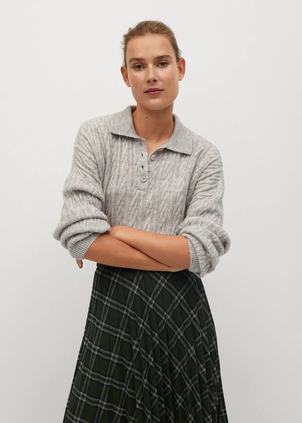 Jupe Plissee A Carreaux Femme Mango France