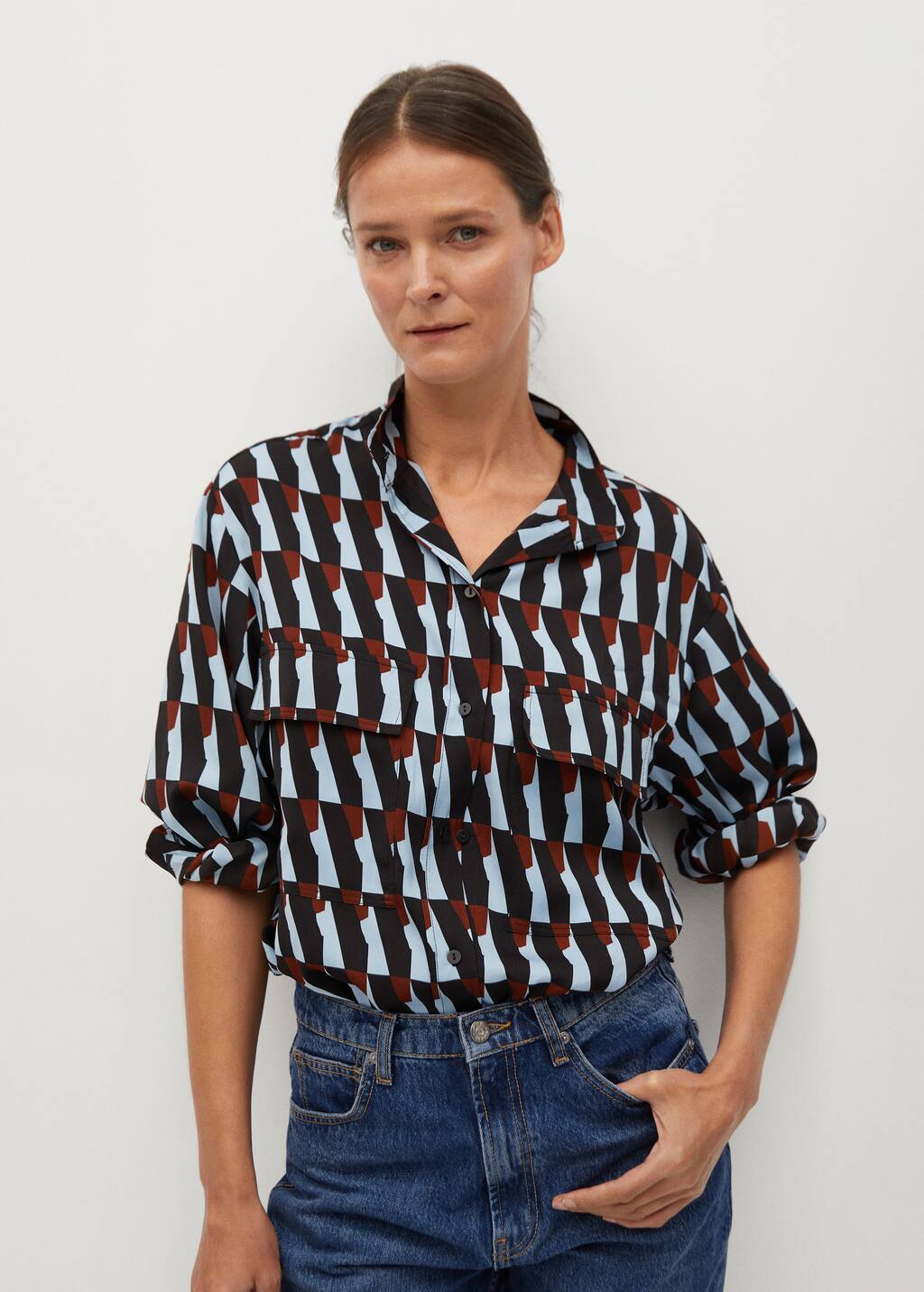 Camisa estampada fluida Mujer | Mango España Camisa estampada fluida Mujer | Mango España
