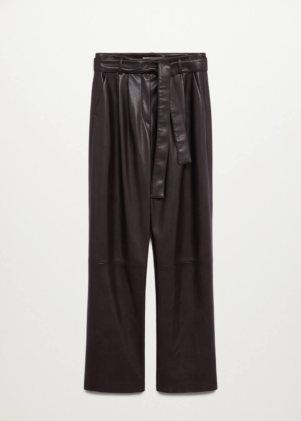 Mango leather effect straight trouser Clearance