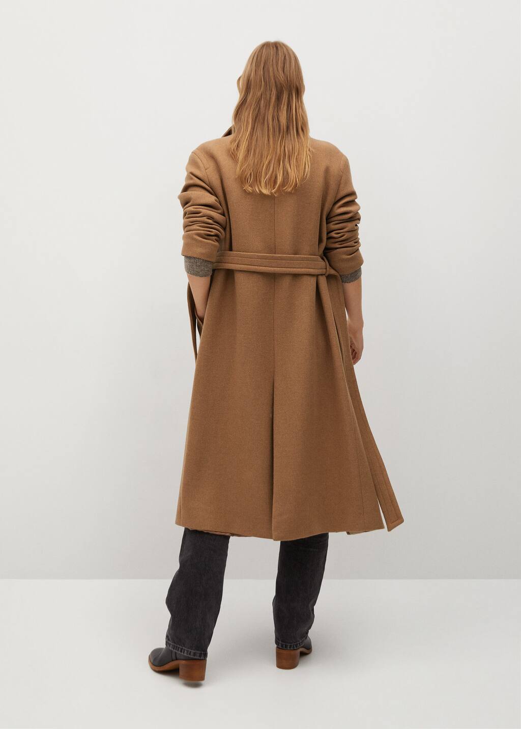 manteau long camel mango