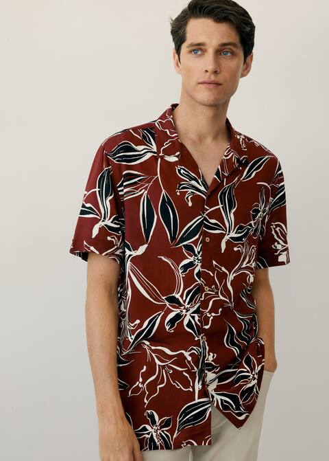 Dökümlü Hawaiian gömlek