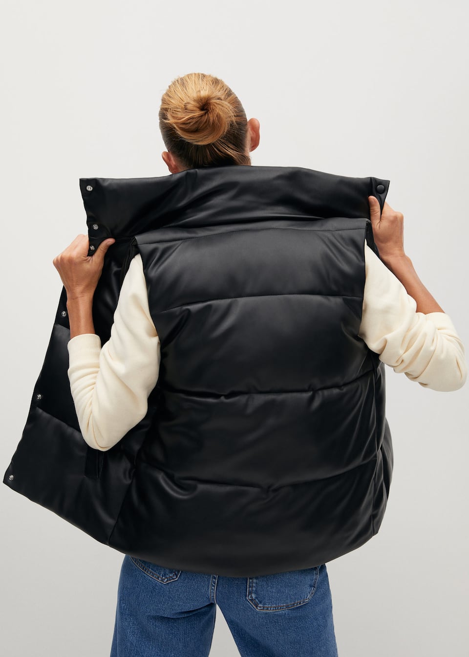 Leather Puffer Vest from Mango