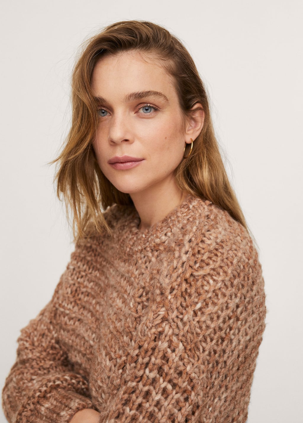 Mango open chunky knit sweater Clearance