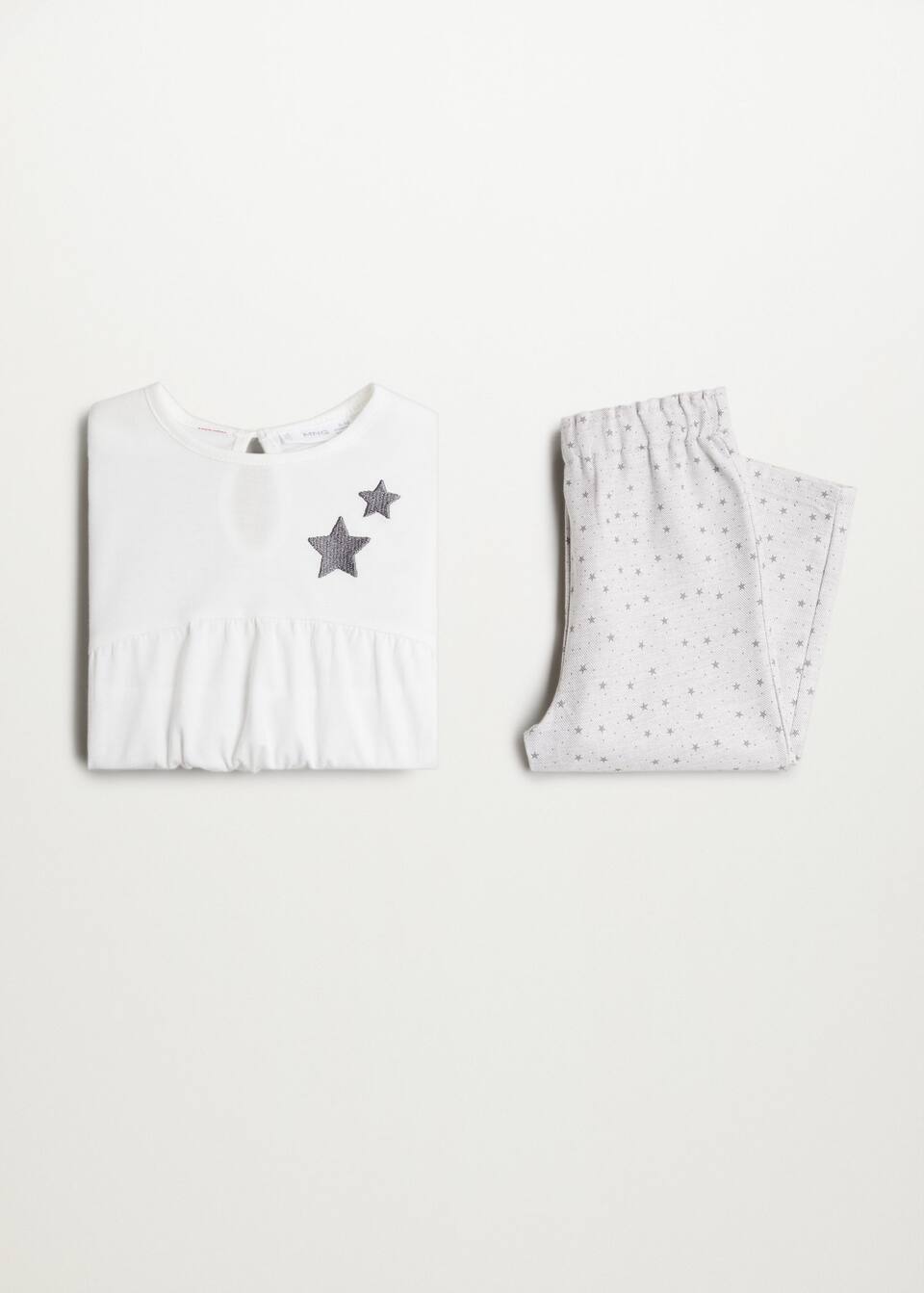 Yildiz Desenli Pijama Takimi Kiz Cocuk Mango Kids Turkiye