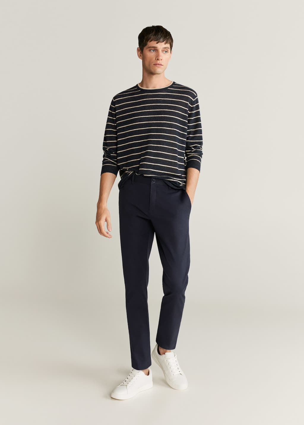 mens tapered cropped trousers