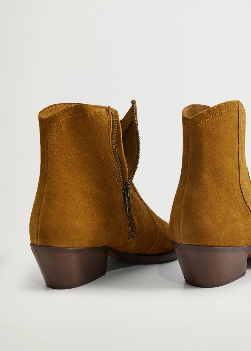 Leather Pointed Ankle Boots Woman Mango Malaysia